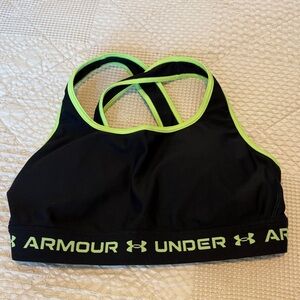 Under Armour Women's Black Swim Top with Green Trim